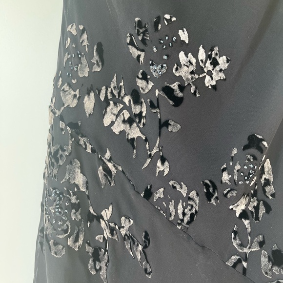 Vintage Y2K Jones New York Cowl Neck Silk & Velvet dress - Picture 3 of 6